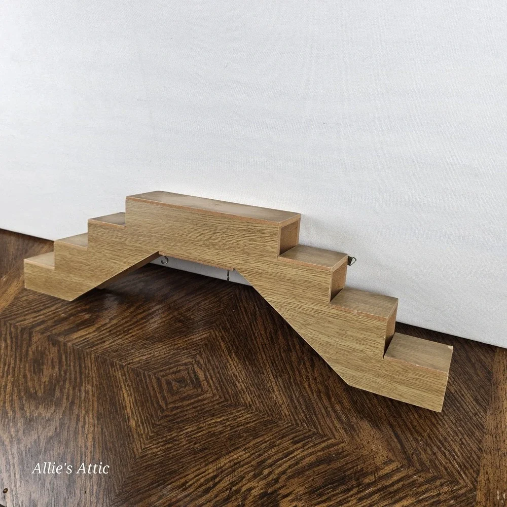 Vintage‎ Wooden Steps Staircase Wall Trinket Shelf Miniature Decor Display 21x6